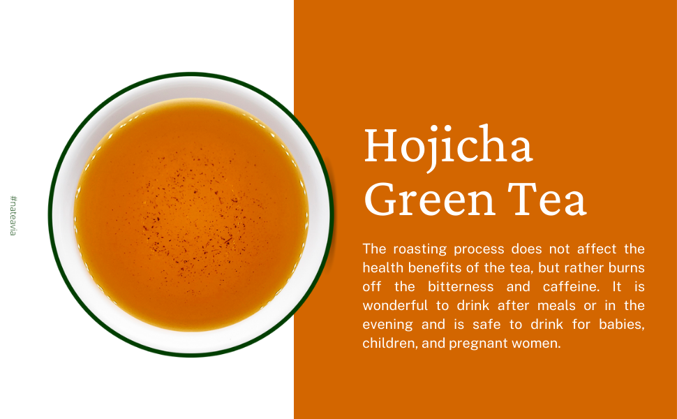 Nateavia Houjicha - Thé vert japonais torréfié doré biologique de qualité supérieure - Faible teneur en caféine - Origine japonaise authentique, de Shizuoka - 80 g