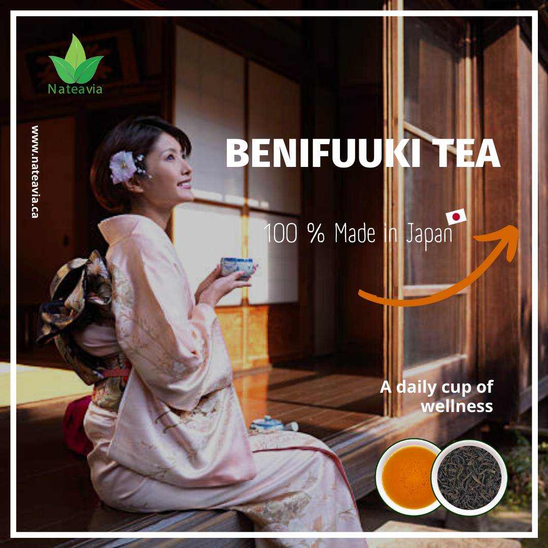 Nateavia Benifuuki - Té negro japonés orgánico de primera calidad en hojas sueltas - Sabor suave y ligero - Origen japonés auténtico, de Shizuoka - 50 g