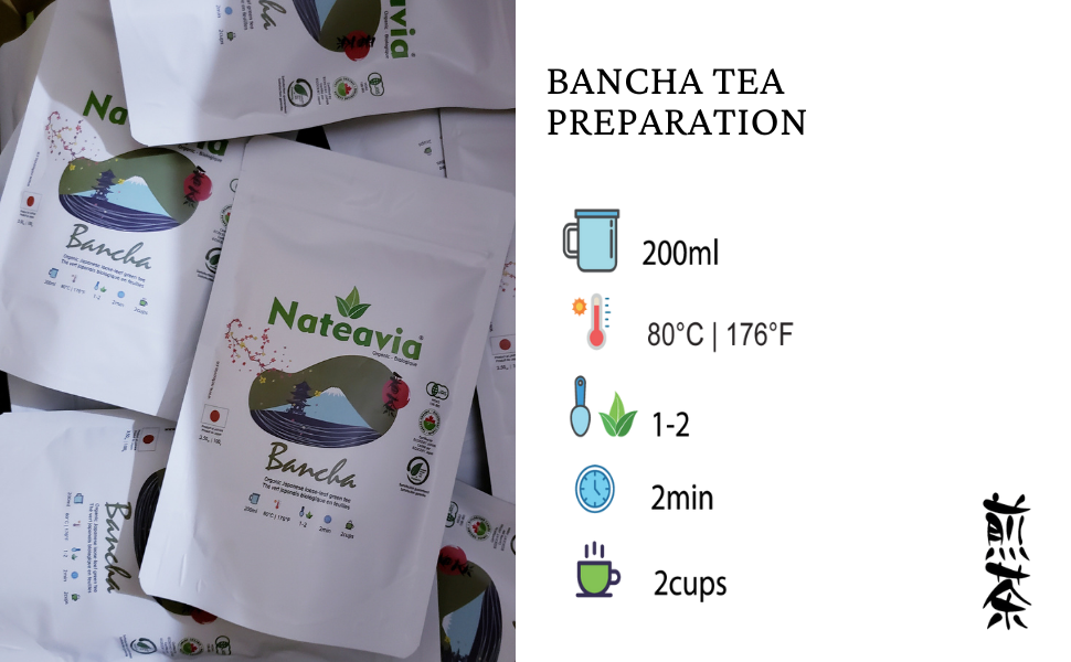 Thé Bancha japonais bio – Thé vert en vrac de Kagoshima | Deuxième récolte, goût léger, faible en caféine, 100 g – Nateavia