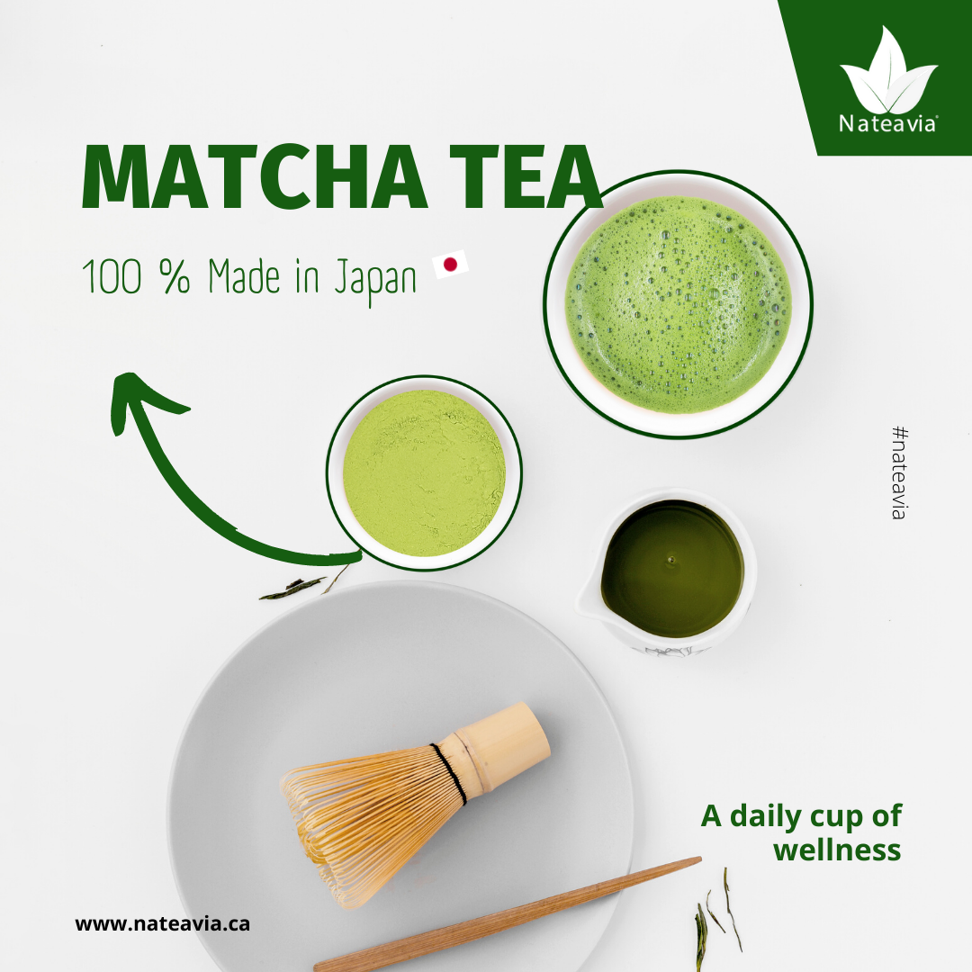Poudre de matcha biologique japonaise – Qualité supérieure, finement moulue, onctueuse et riche en umami | Origine Uji Kyoto, 50 g – Nateavia
