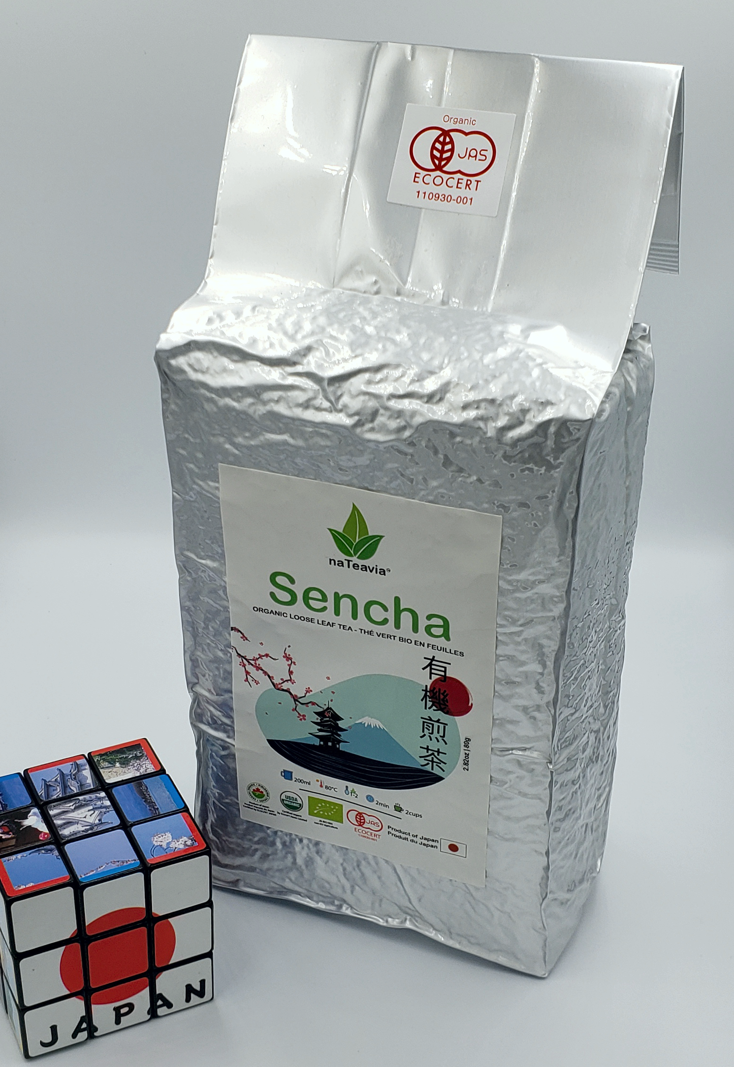 Thé vert Sencha japonais bio – Feuilles en vrac, première récolte de Shizuoka | Cultivar Yabukita, frais et vibrant, 1 kg – Nateavia
