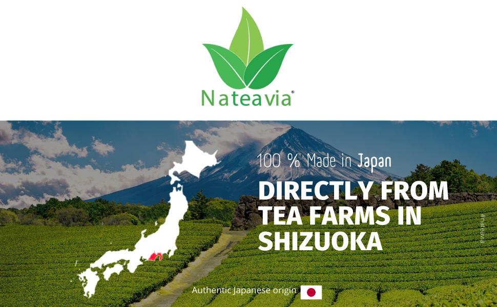 Nateavia Sencha with Rose - Organic Japanese Loose Leaf Green Tea with Rose - First Flush - Authentic Japanese Origin, from Shizuoka - 50g