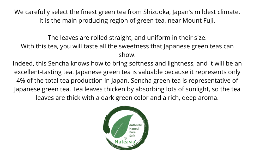 Nateavia Sencha Yabukita - Organic Japanese Loose Leaf Green Tea - First Flush - Authentic Japanese Origin, from Shizuoka - 80g