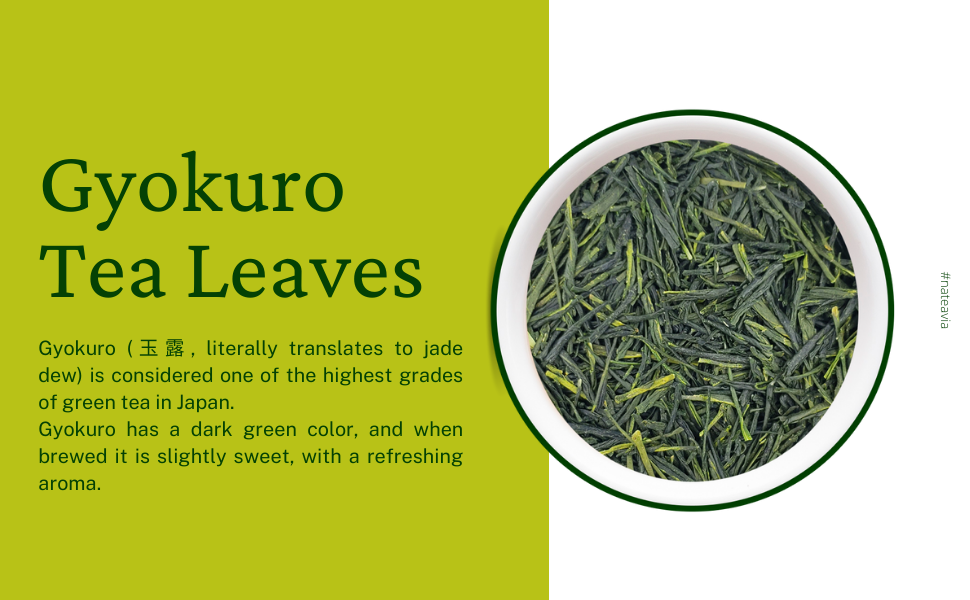 Nateavia Gyokuro Yabukita - Premium Organic Japanese Loose Leaf Green Tea - Smooth, Mild - Authentic Japanese Origin, from Shizuoka  - 50g