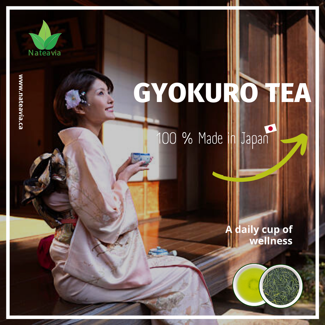 Nateavia Gyokuro Yabukita - Premium Organic Japanese Loose Leaf Green Tea - Smooth, Mild - Authentic Japanese Origin, from Shizuoka  - 50g