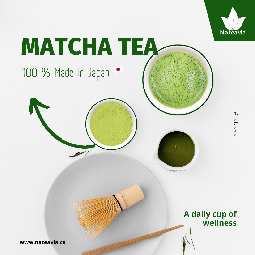 Nateavia Matcha - Premium Grade Japanese Green Tea Matcha Powder - 100% Pure Organic Unsweetened - Authentic Japanese Origin, from Uji-Kyoto- 50g